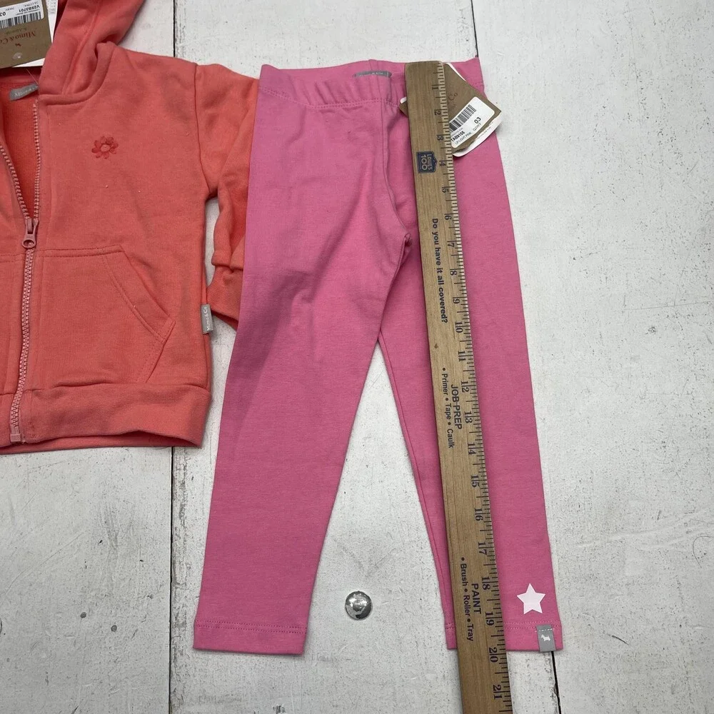 Mimo & Co Hoodie Leggings Set Girls 4 Coral Pink 2 Piece Outfit Loungewear